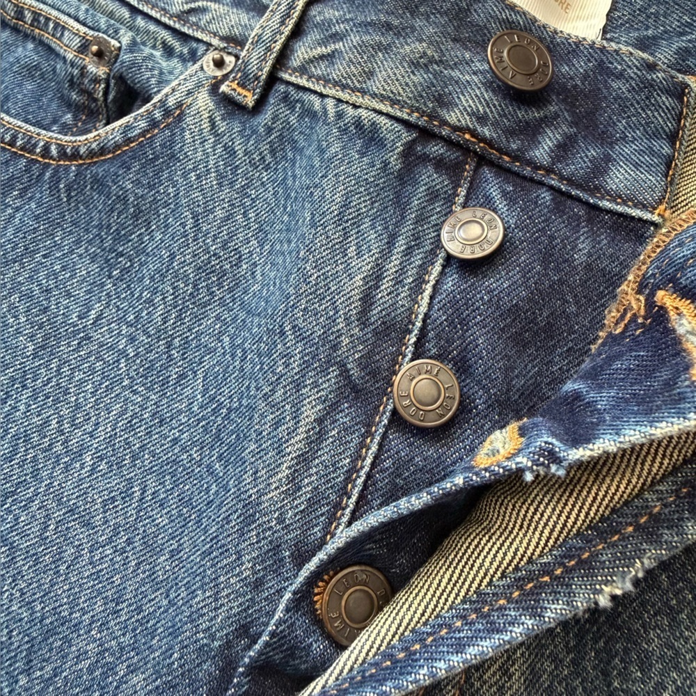 Aime Leon Dore Made in Italy High Rise Dark Blue Relaxed Jeans Women’s Size 30 - Picture 5 of 13